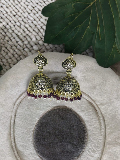 Premium Roundelle Diamond-Studded Jumka Earrings – Elegant Design for Every Occasion