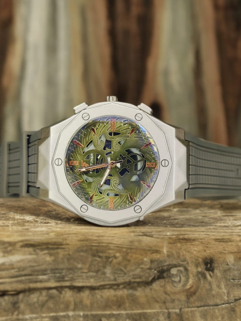 Fortuner Watch – Green Edition | Pure Rubber Belt | Killer Dial | Warranty Included!